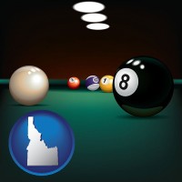 idaho map icon and a billiards table at a recreation facility