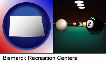 a billiards table at a recreation facility in Bismarck, ND