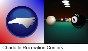 Charlotte, North Carolina - a billiards table at a recreation facility
