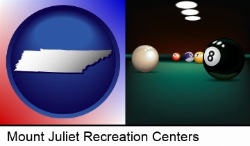 a billiards table at a recreation facility in Mount Juliet, TN