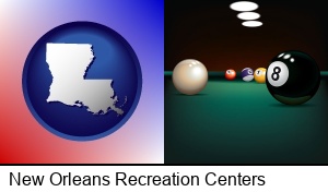 New Orleans, Louisiana - a billiards table at a recreation facility