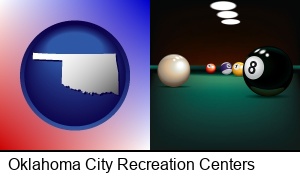 Oklahoma City, Oklahoma - a billiards table at a recreation facility