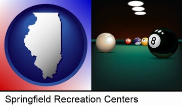 a billiards table at a recreation facility in Springfield, IL