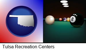 Tulsa, Oklahoma - a billiards table at a recreation facility