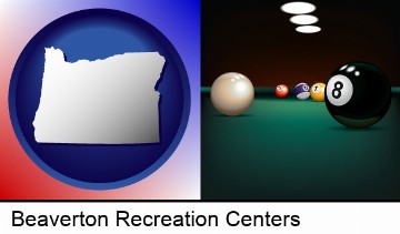 a billiards table at a recreation facility in Beaverton, OR