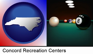 a billiards table at a recreation facility in Concord, NC