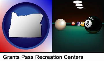 a billiards table at a recreation facility in Grants Pass, OR