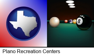 Plano, Texas - a billiards table at a recreation facility