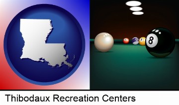 a billiards table at a recreation facility in Thibodaux, LA